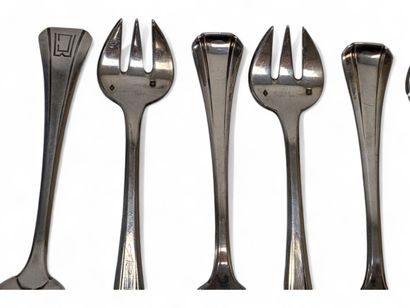 Suite of 12 solid silver Minerve hallmarked...
