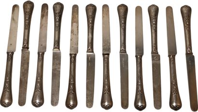 ODIOT
Suite of 12 knives with Minerve hallmarked...