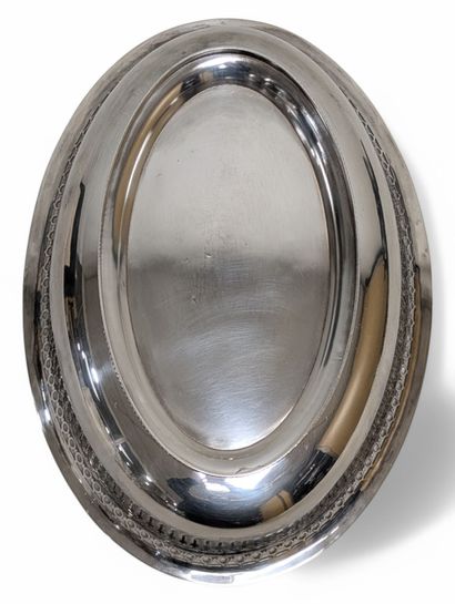 Oval bread basket in sterling silver, Minerve...