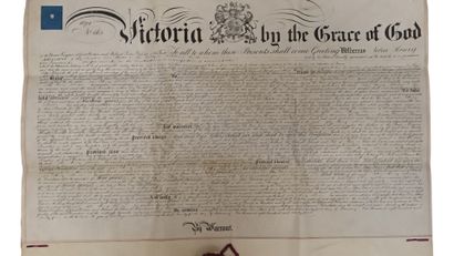 Grande patente de la reine Victoria, en faveur...