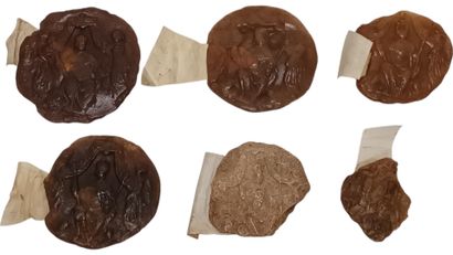 Lot de six empreintes (fragmentaires) de...