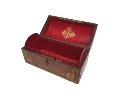 Coffret de bureau en bois gainé de cuir couleur...