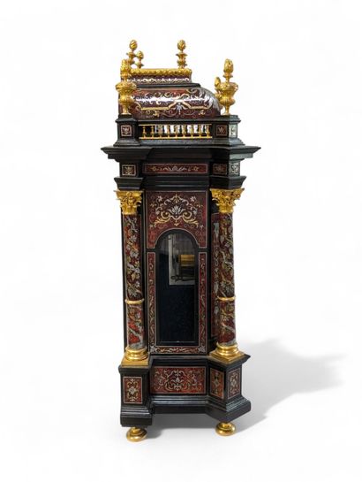 Large Boulle marquetry cartel, flanked by...