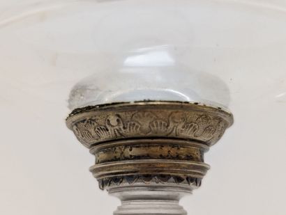 Cut and engraved rock crystal bowl, mounted...