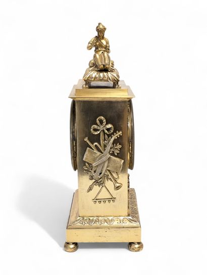 Bollard clock in chased and gilded bronze....