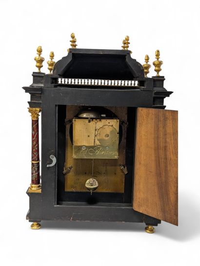 Large Boulle marquetry cartel, flanked by...