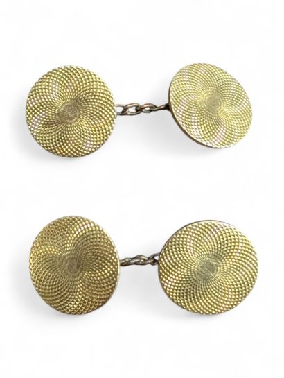 Paire de boutons de manchette en or jaune...