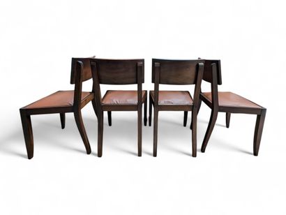 Suite de 4 chaises en acajou de Cuba. Les...