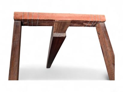 Table à plateau portefeuille en acajou de...
