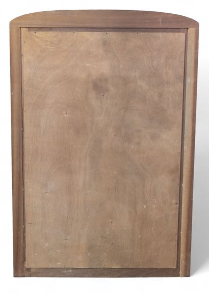 Grand miroir de cheminée avec cadre en chêne...