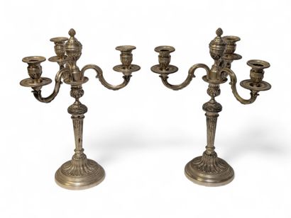 Paire d'importants candélabres ou chandeliers...