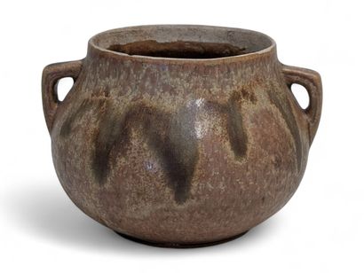 DENBAC
Vase globulaire à anses en grès vernissé...