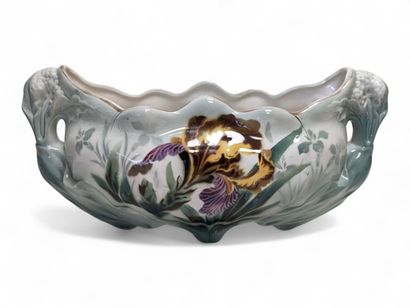 LUNEVILLE
Jardinière longue en faïence à...
