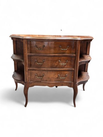 Commode d'entrée de forme arbalète en chêne...