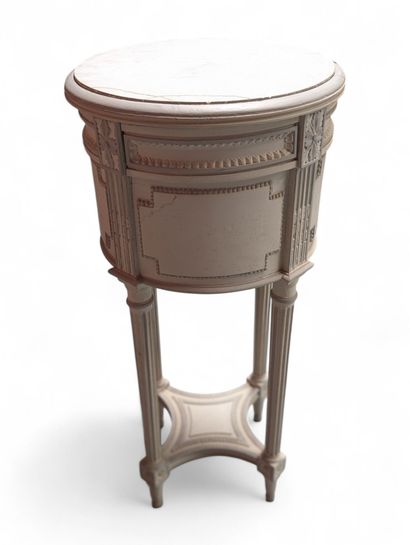 Table de nuit ronde formant chevet en bois...