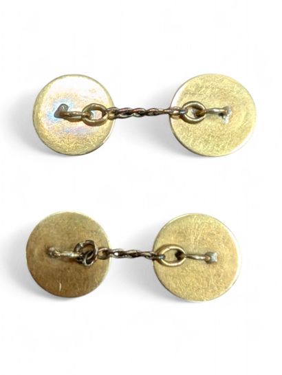 Paire de boutons de manchette en or jaune...