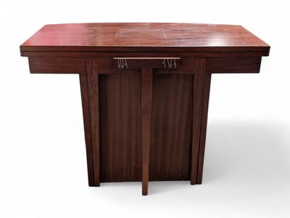 Table à plateau portefeuille en acajou de...
