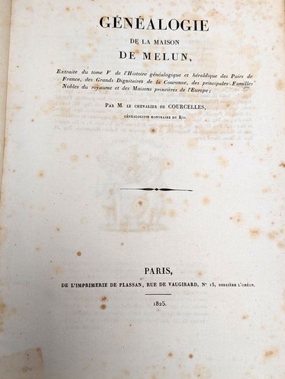Généalogie de la Maison de Melun par M. LE...