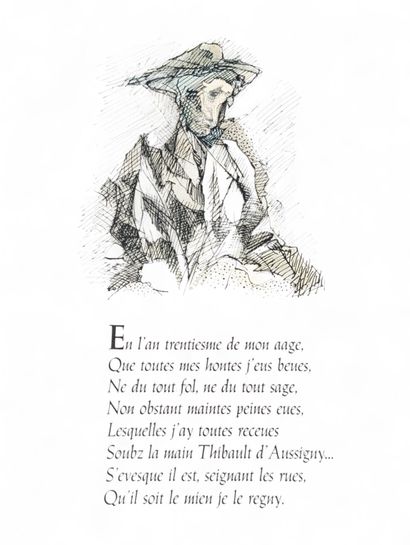 VILLON (François). 
Le grand testament. 
Aquarelles...