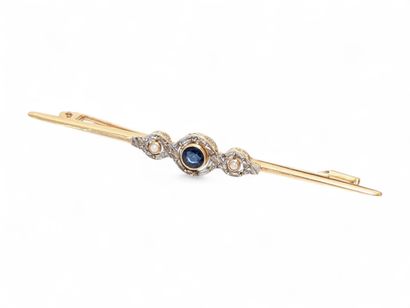 Broche Barrette en or jaune 18K (750/oo)...