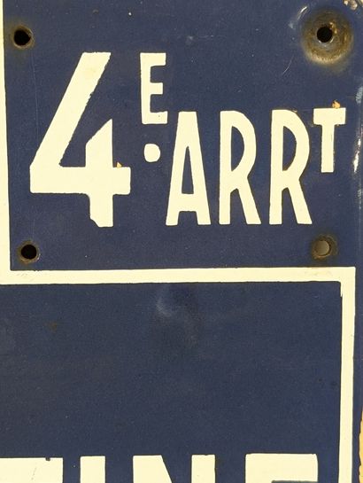 Plaque émaillée bleue et blanche marquée...
