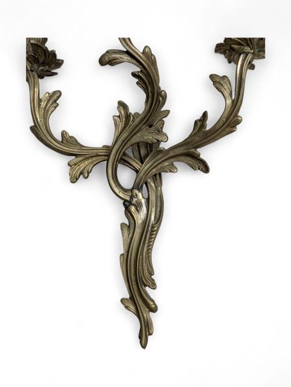 Paire d'appliques en bronze ciselé et doré...
