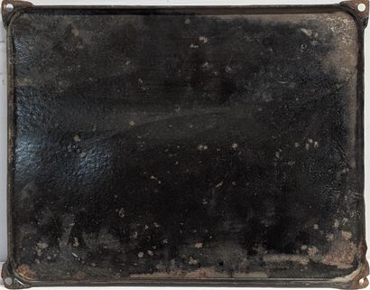 Plaque émaillée publicitaire marquée 
