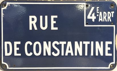 Plaque émaillée bleue et blanche marquée...