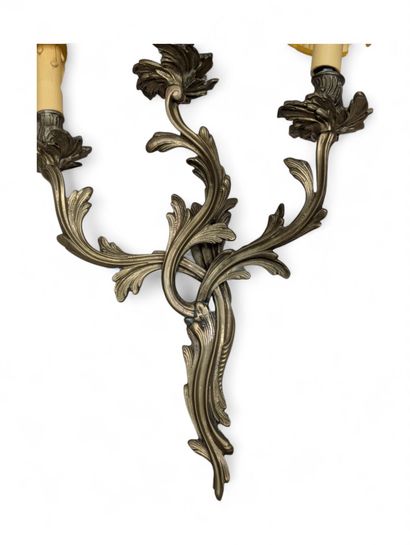 Paire d'appliques en bronze ciselé et doré...
