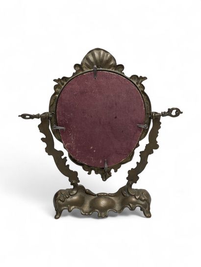 Miroir psyché à poser en bronze à patine...