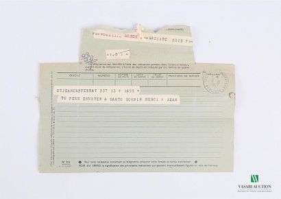 Télégramme tamponné du 9 août 1962 par la...