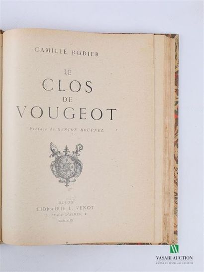 RODIER Camille - Le clos de Vougeot - Dijon,...