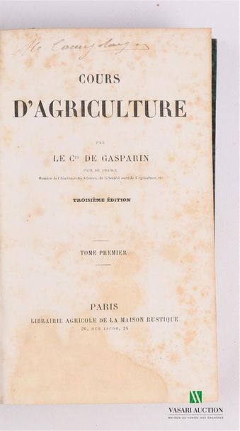 DE GASPARIN Comte - Cours d'agriculture -...