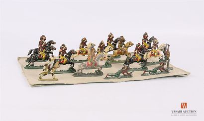 Figurines : Peaux Rouges ; onze cavaliers,...
