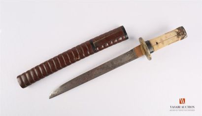 Tanto, lame droite de 27,2 cm, avec habaki,...