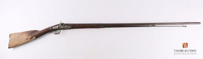Fusil de chasse mono canon, platine à silex...