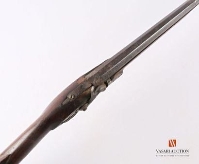 Fusil de chasse mono canon, platine à silex...