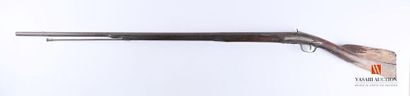 Fusil de chasse mono canon, platine à silex...