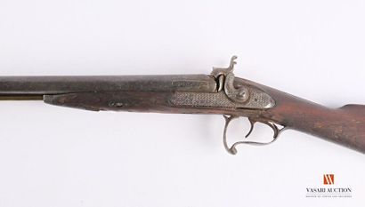 Fusil de chasse à percussion, canons en table...