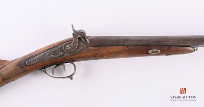 Fusil de chasse à percussion, canons en table...