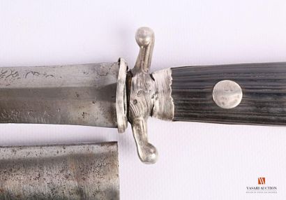 Couteau de vénerie, poignée bois strié à...