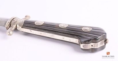 Couteau de vénerie, poignée bois strié à...