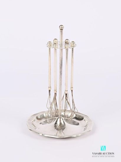 Silver plated metal cocktail service stand...