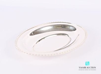 Silver-plated metal basket in oval shape,...