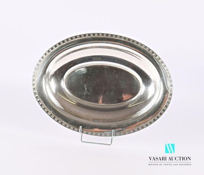 Silver-plated metal basket in oval shape,...