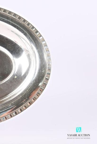 Silver-plated metal basket in oval shape,...