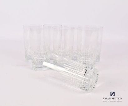 BACCARAT 
Suite of eight orangeade crystal...