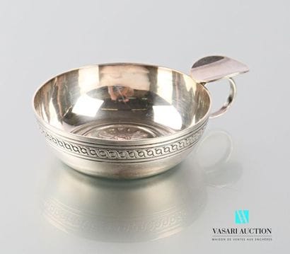 Tastevin in silver plated metal, the basin...