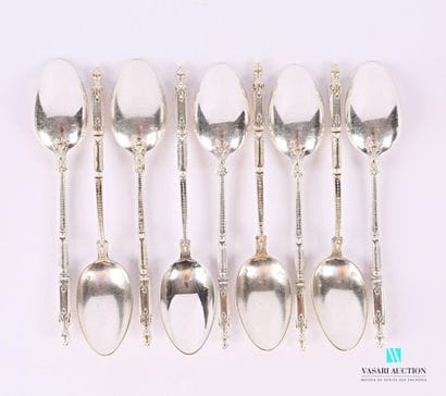 A suite of nine teaspoons in silver plated...