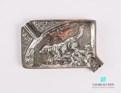 Ashtray in silvery bronze representing a...